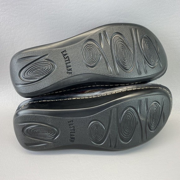 Eastland Roll Call Women's 7M Burgundy Suede Leather Clog‎ Wedge Loafer Shoes - Picture 12 of 14